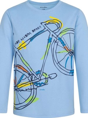 Zdjęcie produktu T-shirt z długim rękawem dla chłopca, z rowerem, niebieski, 3-8 lat Endo